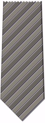 Picture of 100% SILK WOVEN - GREY WITH NAVY/WHITE STRIPES