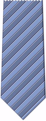 Picture of 100% SILK WOVEN - LIGHT BLUE WITH NAVY/WHITE STRIPES