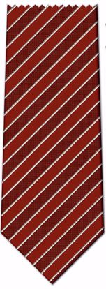 Picture of 100% SILK WOVEN - RED WITH GRAY/WHITE STRIPES