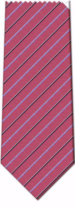 Picture of 100% SILK WOVEN - RED WITH MULTI-COLOR STRIPES
