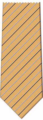 Picture of 100% SILK WOVEN - YELLOW WITH LIGHT BLUE/BLACK STRIPES
