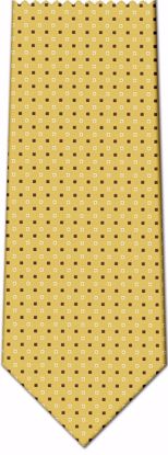 Picture of 100% SILK WOVEN - YELLOW WITH WHITE/BROWN DOTS