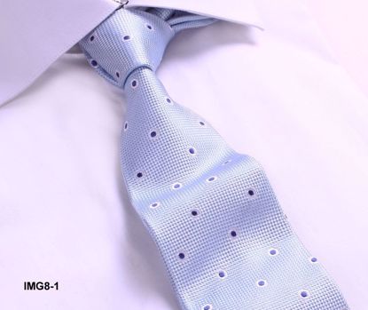 Picture of 100% SILK WOVEN DOT TIE - LIGHT BLUE