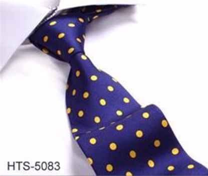 Picture of 100% SILK WOVEN MULTI-COLOR DOT TIE - BLUE/YELLOW DOTS