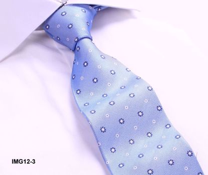 Picture of 100% SILK WOVEN TIE - BLUE/BLUE DOTS
