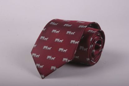 Picture of HORSE & CARRIAGE-BURGANDY - 100% SILK WOVEN TEXTURED NECKTIE