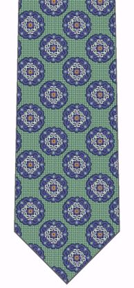 Picture of Green Blue Dot - 100% SILK WOVEN MICRO NEAT NECKTIE