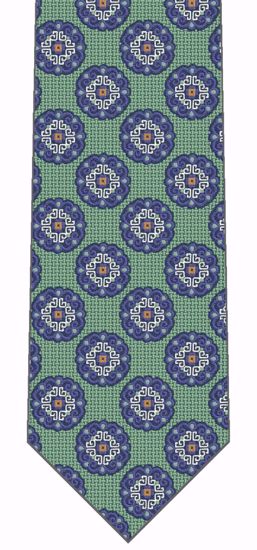 Picture of Green Blue Dot - 100% SILK WOVEN MICRO NEAT NECKTIE