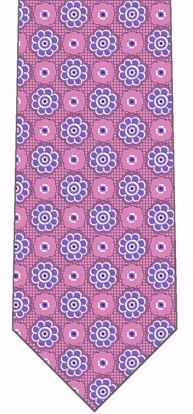 Picture of Pink Blue Dot - 100% SILK WOVEN MICRO NEAT NECKTIE