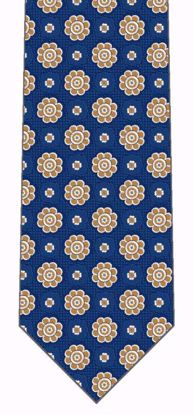 Picture of Blue Yellow Dot - 100% SILK WOVEN MICRO NEAT NECKTIE