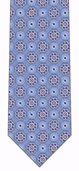 Picture of Blue Pink Dot - 100% SILK WOVEN MICRO NEAT NECKTIE